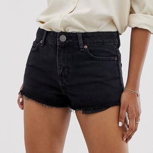 Black Denim Ultra Short Shorts
